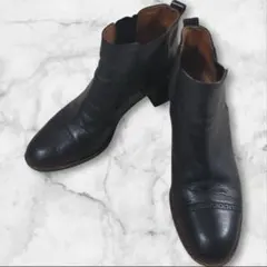 マーガレットハウエル アイデア　 レザー　サイドゴアショートブーツ ブラック