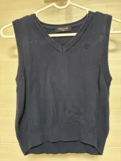 COMME CA ISM ネイビー Vネック ベスト 120A