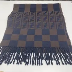 FENDI ロゴ入りチェック柄マフラー