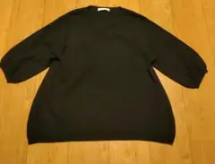 UNIQLO　ユニクロ　カシミア　セーター　5分袖　バルーン袖　Ｖネック