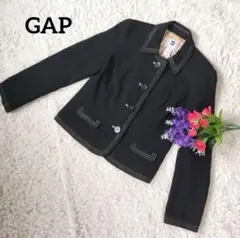 GAPギャップ【ウール混90%】ブラックボタンジャケットMのサムネイル