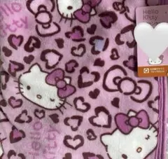 新品 ハローキティ ヒョウ柄 ピンク ブランケット ひざ掛け 裏ボア ギャル