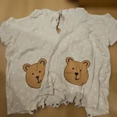 ベージュ クマの顔ロンパース　ブラナンベア　ベビーギャップ