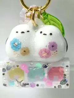 シマエナガ　クロワッサンBOX　シャカシャカ　キーホルダー　レジン　ミニチュア