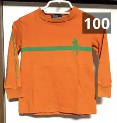 本日限定✨ポロ ラルフローレン ロンT オレンジ キッズ 100 長袖 トップス