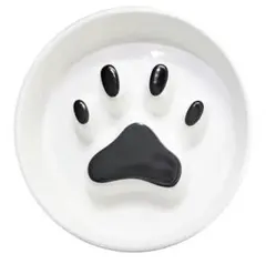 【陶器製】早食い防止 食器 M 黒 犬 猫 フードボウル 吐き戻し防止 新品⭐️