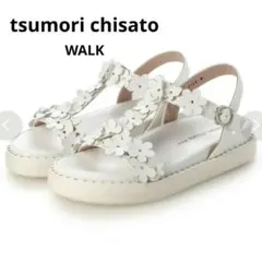 ツモリチサトウォーク 小花モチーフ Tストラップサンダル 23.5cmのサムネイル
