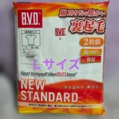 B.V.D. 裏起毛 Vネック 半袖Tシャツ 2枚組 Lサイズ