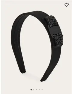 【美品】Ferragamo フェラガモ　ブラッククリスタルカチューシャのサムネイル