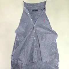 ラルフローレン チェック柄 長袖シャツ ネイビー×白 XL