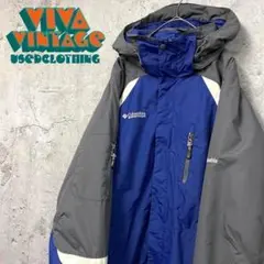 レア【古着】コロンビア 裏起毛マウンテンパーカー ブルー メンズL