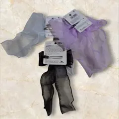 髪のアクセサリーブラック・ピンク・水色の3点セット