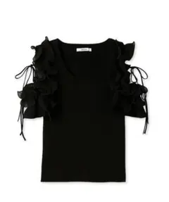 スナイデルSNIDEL Sustainableフリルスリーブニットプルオーバー