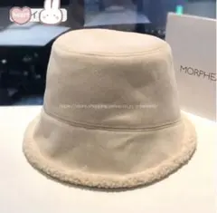 韓国風レディース服 リバーシブル　スエード　ボア　帽子　ハット　オシャレ