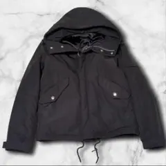 ナノユニバース 中綿ジャケット 短丈 ドローコード付き 黒