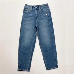 GAP デニムパンツ 25 ブルー ハイライズ バレルレッグ ダメージ加工のサムネイル