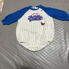 『未使用』miffy ストライプロンパース 裏起毛 80