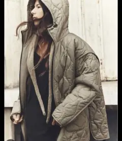 と*ま様 ZARA フーデッドパフジャケット　M