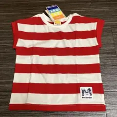 【moujonjon】ムージョンジョン　赤白ボーダーシャツ90cm