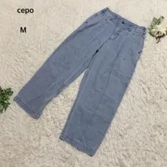 セポ　デニムパンツ　ジーンズ　ワイド　綿100% ゆったり　体型カバー　M