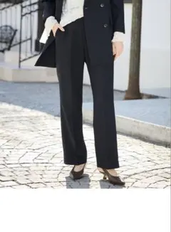 SLOBE IENA ウォッシャブルツイルストレートパンツ　ネイビー　36