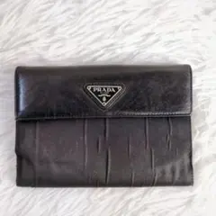 PRADA プラダ テスートナイロン 長財布 黒 イタリア製 三角ロゴ レザーのサムネイル