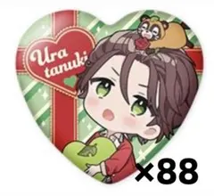 うらたぬき バレンタイン ハート缶バッジ デフォ 88点