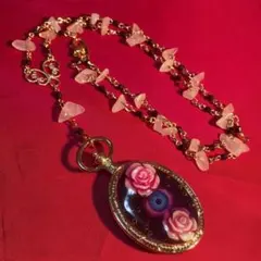 髑髏と薔薇のネックレス