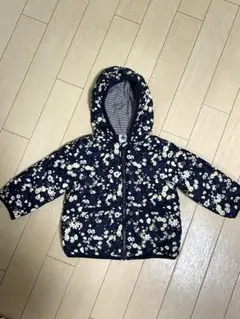 プチバトー　花柄 キルティング ダウン12M