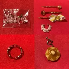 アクセサリーまとめ売り　ヘアピン　指輪　リボン　シリコンイヤリング　量産型　地雷