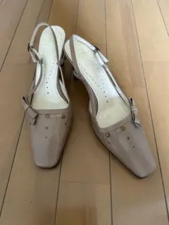 MICHEL KLEIN サンダル ベージュ リボン パンプス 23.5のサムネイル