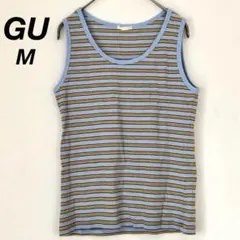 【GU】マルチボーダータンクトップノースリーブMサイズ