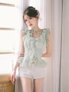 新品・未開封♡Darich♡ボリュームスリーブローズチュールベアトップ