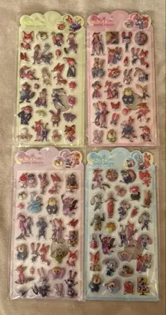 ズートピア立体　ぷくぷくシール　4枚セット