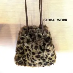 【価格交渉歓迎】GLOBAL WORK ファー ハンドバッグ ブラウン系