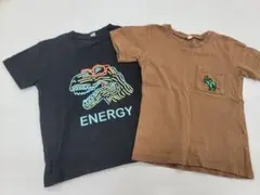 恐竜デザイン Tシャツ 2枚セット 100cm 子供 キッズ 男の子
