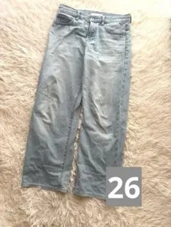 2025AW ユニクロ×JWアンダーソン　ストレートジーンズ　26 ライトブルー