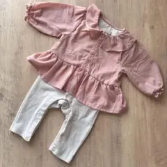 プティマイン　 カバーオール　ピンク 80cm 女の子　冬　春