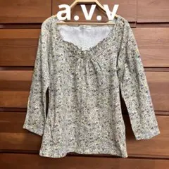 a.v.v.standard 七分袖総柄シャツ 花柄