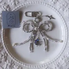 リボン ビーズキーホルダー ストラップチャーム y2k コレクトブック 韓国