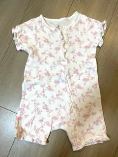 ベビー ロンパース フリル ピンク チェック 6-9 70 女の子
