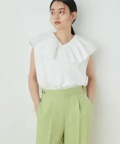 ADAM ET ROPE アダムエロペ ビッグフリルカラーTEE