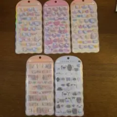 【正規品】コットンパフィーシール　ハローキティ等 5パックセット