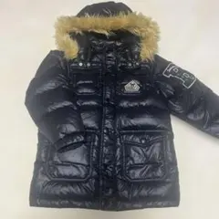 ミキハウス DOUBLE B ファー付き黒ダウンコート 120