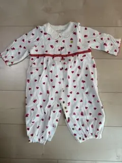 【ケイト スペード】ハート柄ロンパース ホワイト/レッド