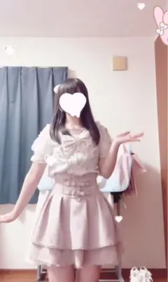 LIZLISA メニーリボンスリーブセーラーブラウス ピンク×ホワイト