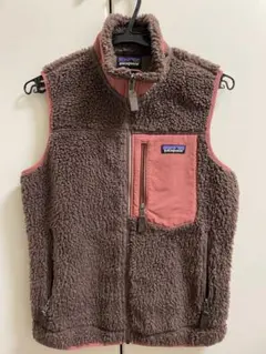 patagonia フリースベスト S ブラウン・ピンク