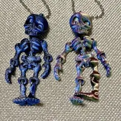 ガイコツ ドクロ キーホルダー 2個セット
