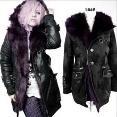 ファー付きフード ダウンジャケット 黒