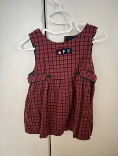 familiar チェック柄 ノースリーブワンピース 80